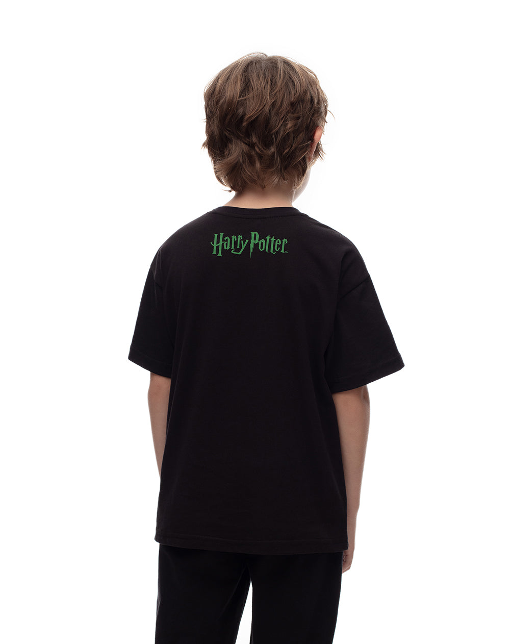 Camiseta regular algodón Harry Pother negra niño