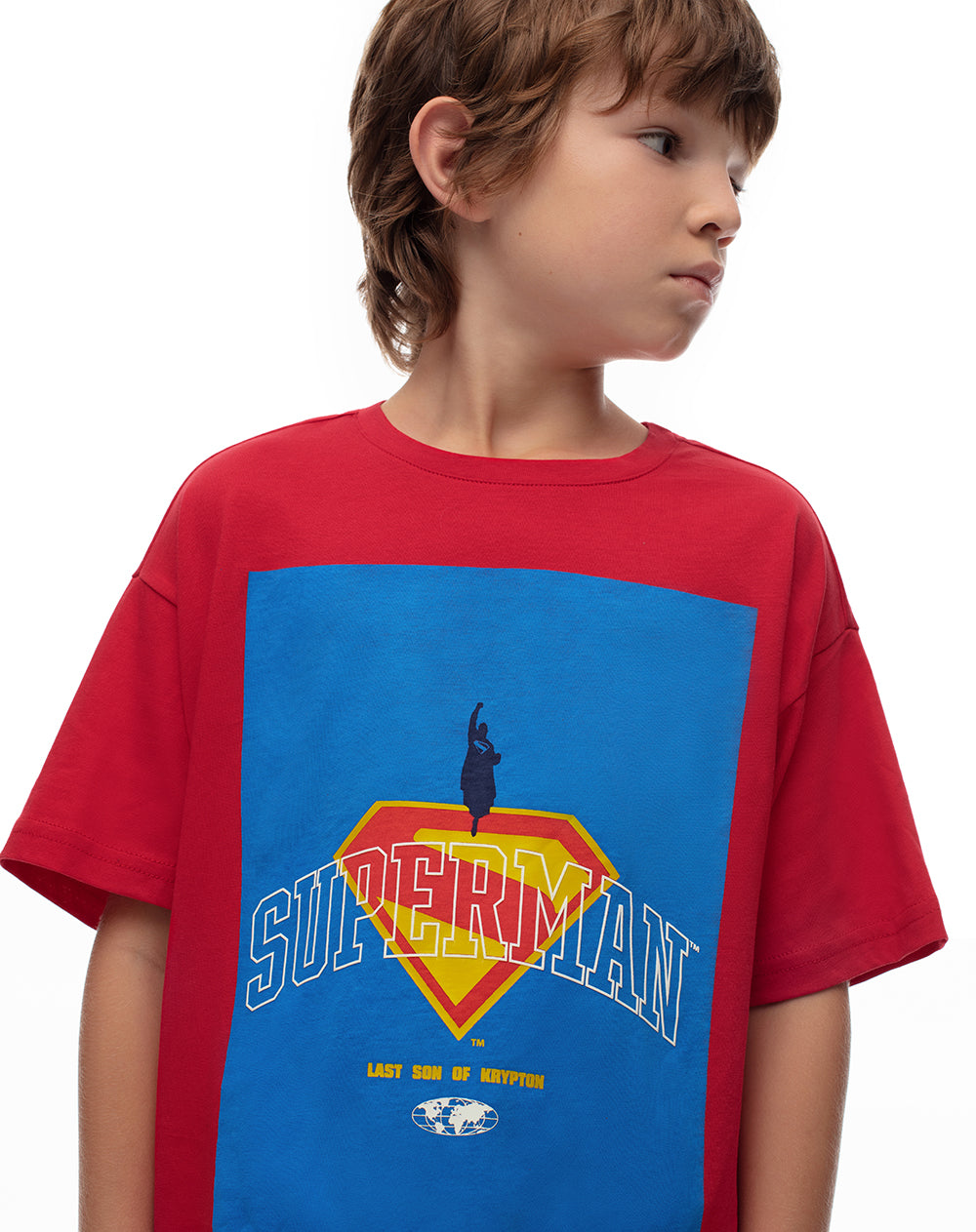 Camiseta algodón Superman roja niño