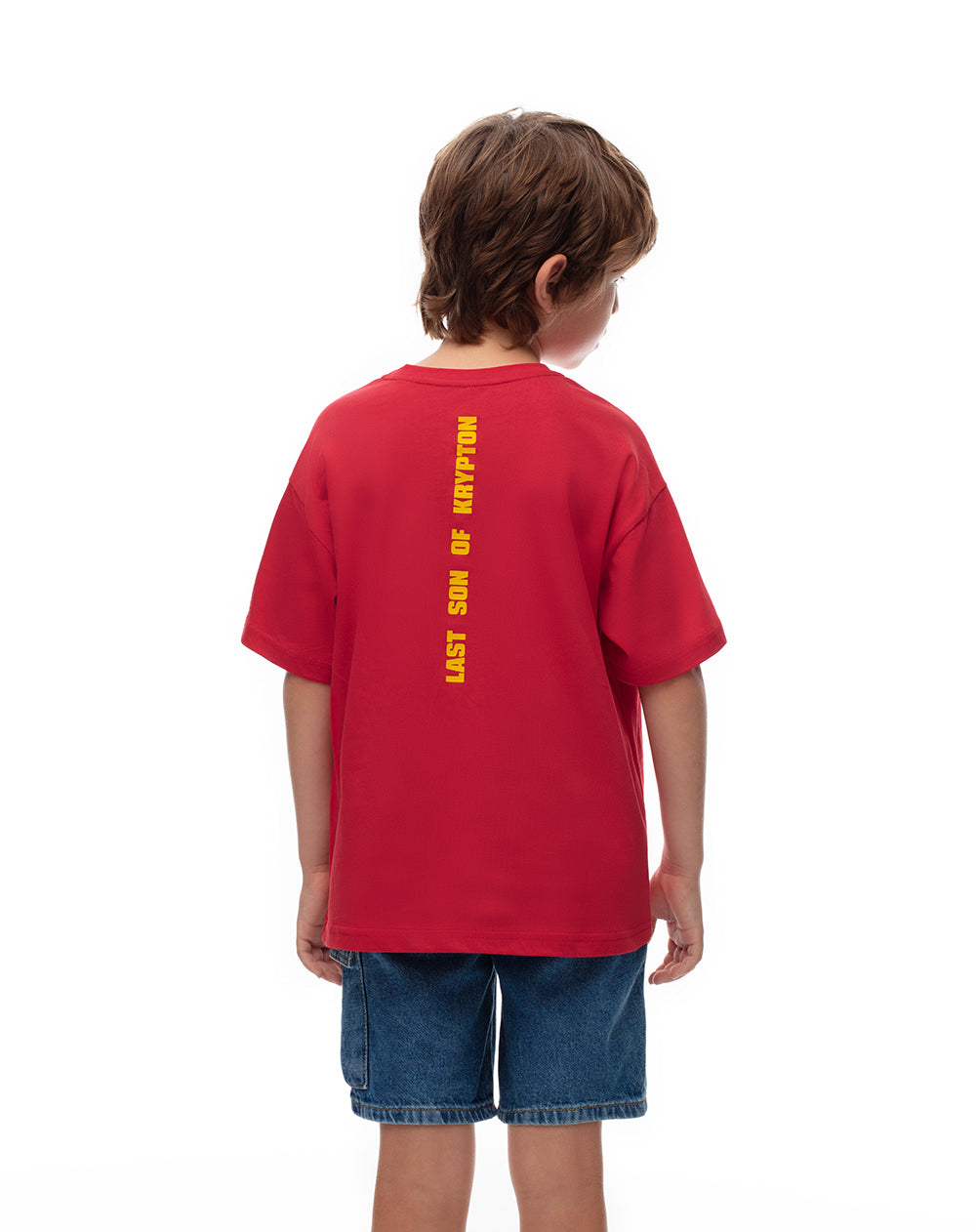 Camiseta regular algodón Superman roja niño