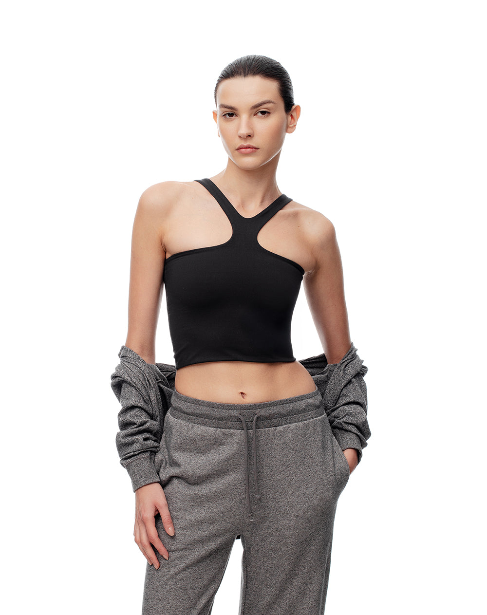 Camiseta slim fit negra