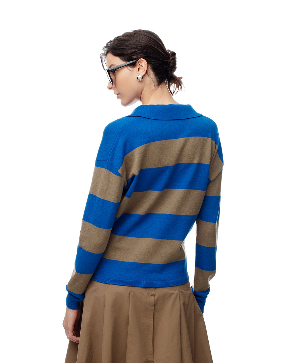 Polo regular fit azul con rayas