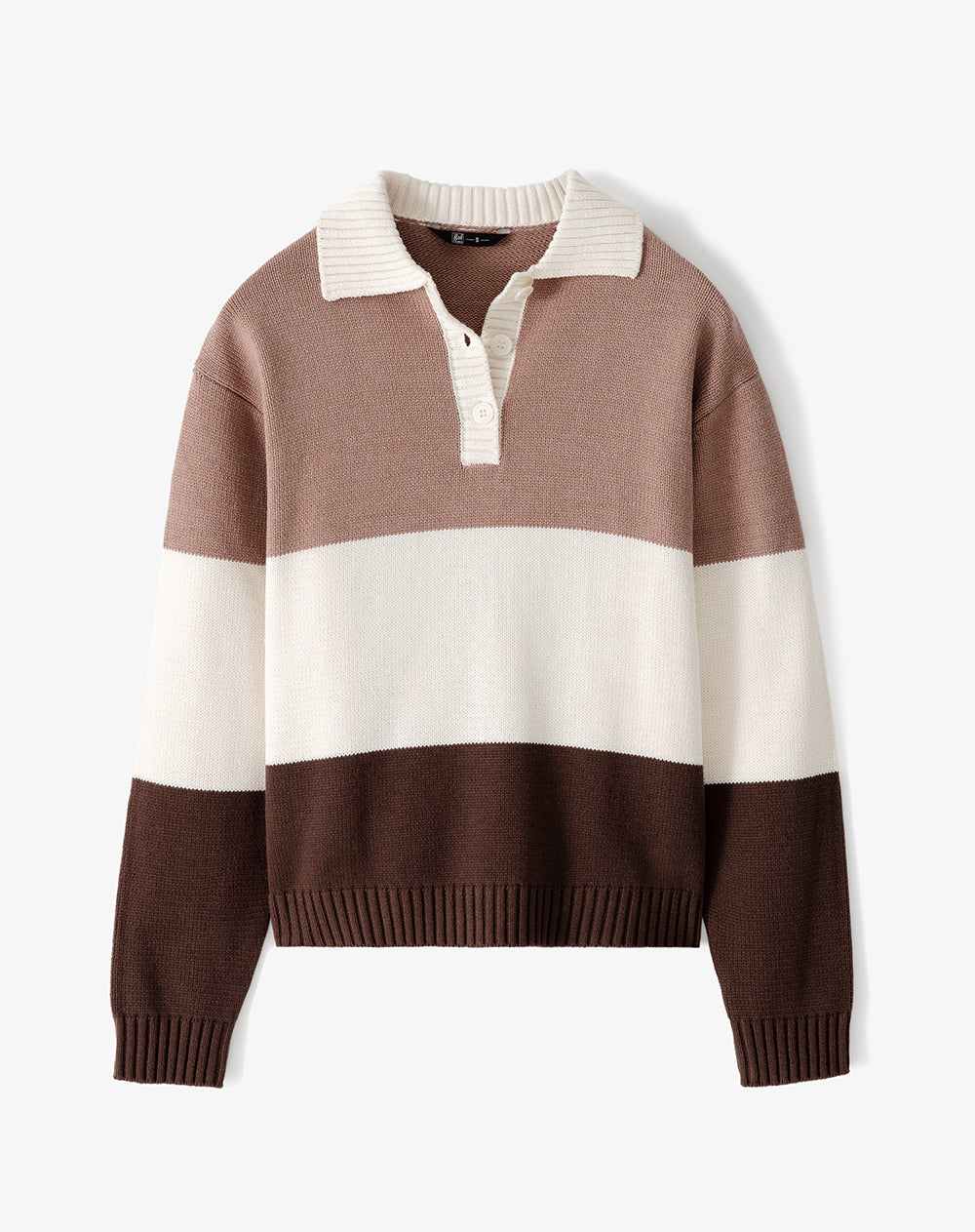 Buzo regular fit cafe bloques