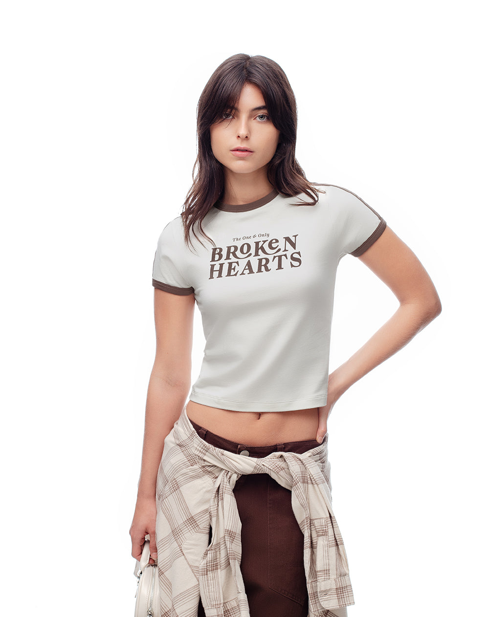 Camiseta slim estampada mujer