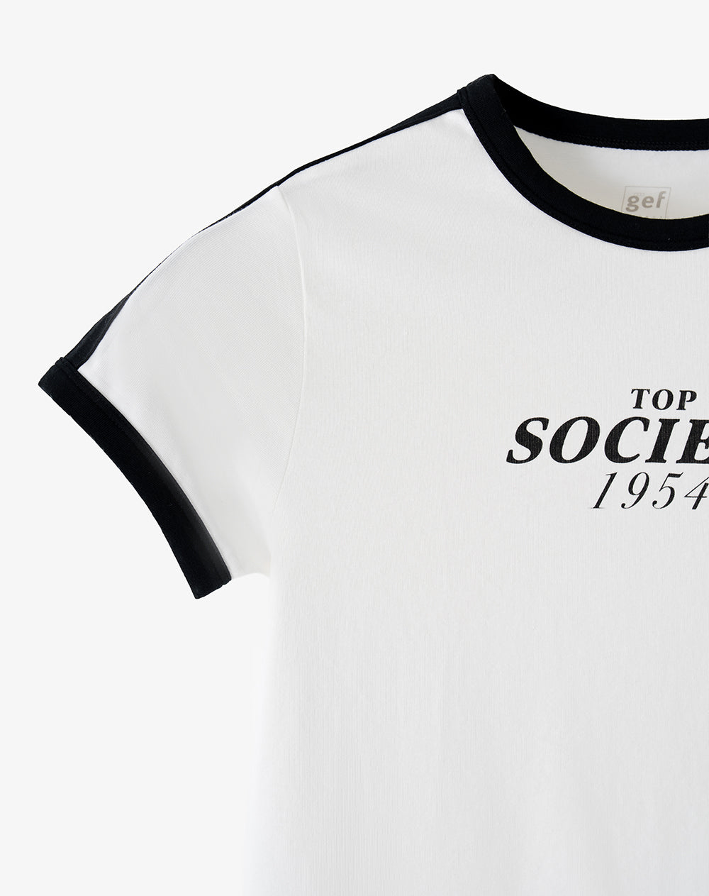 Camiseta slim estampada crudo mujer