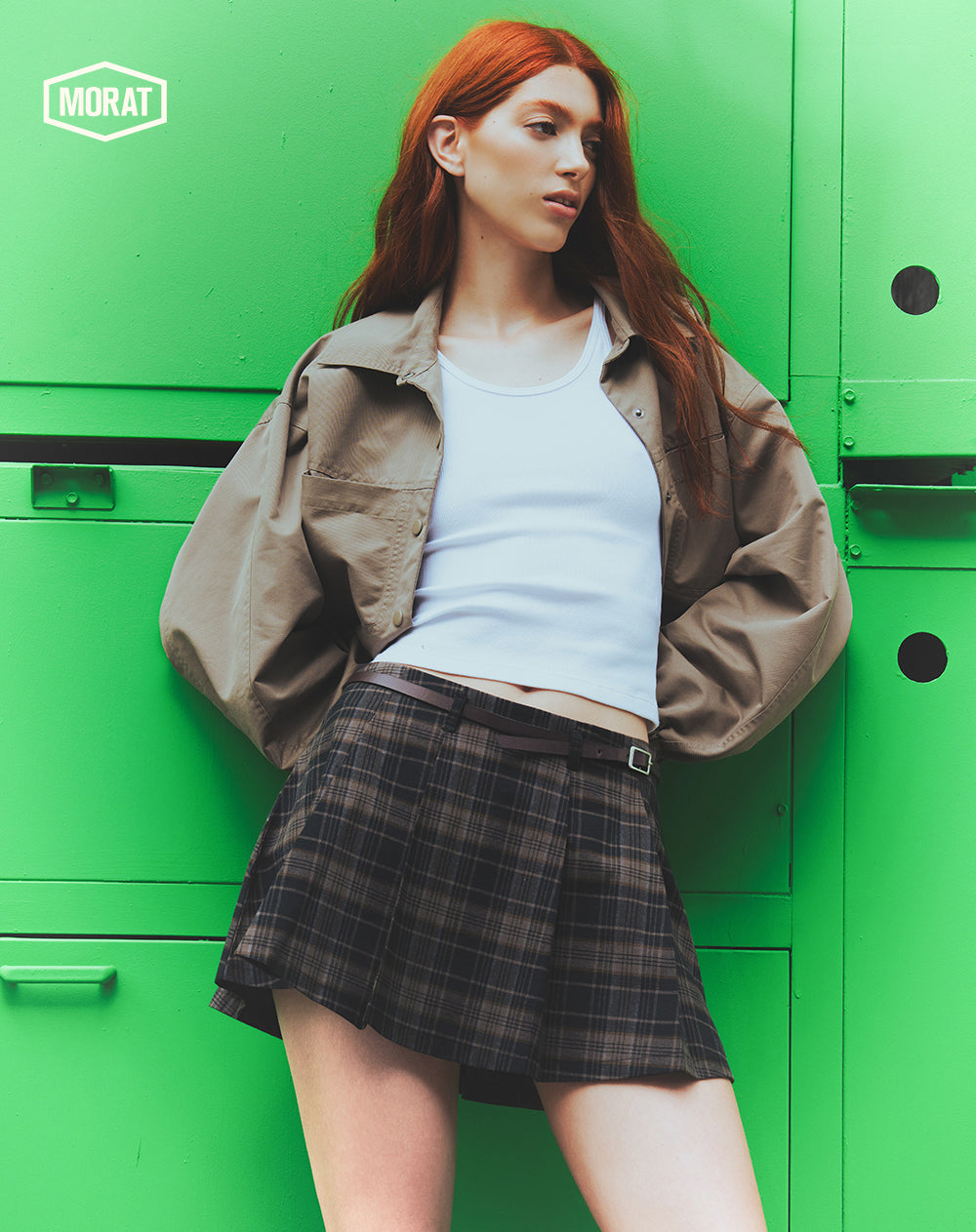 Falda tableada con short interno cuadros mujer GEF | MORAT