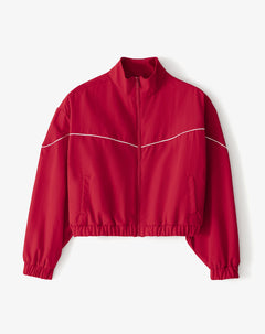 Chaqueta cropped secado rápido rojo mujer