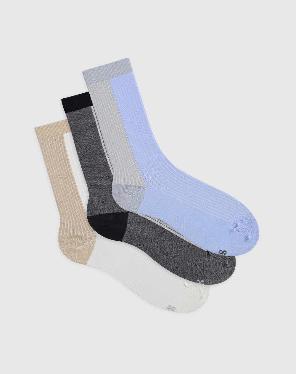 Medias para mujer largas algodón pack x3unds surtidas