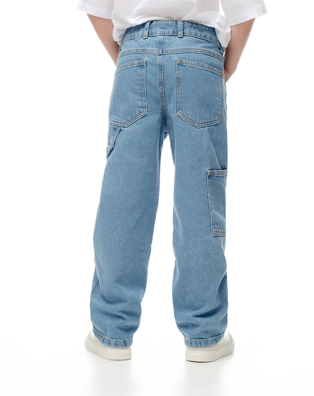Jean wide leg índigo claro niño