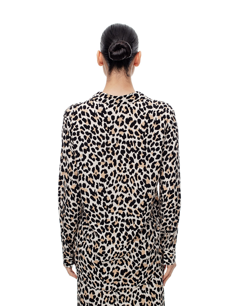 Camisa manga larga holgada print mujer