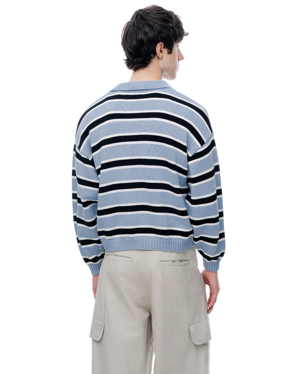 Buzo tipo polo regular rayas hombre