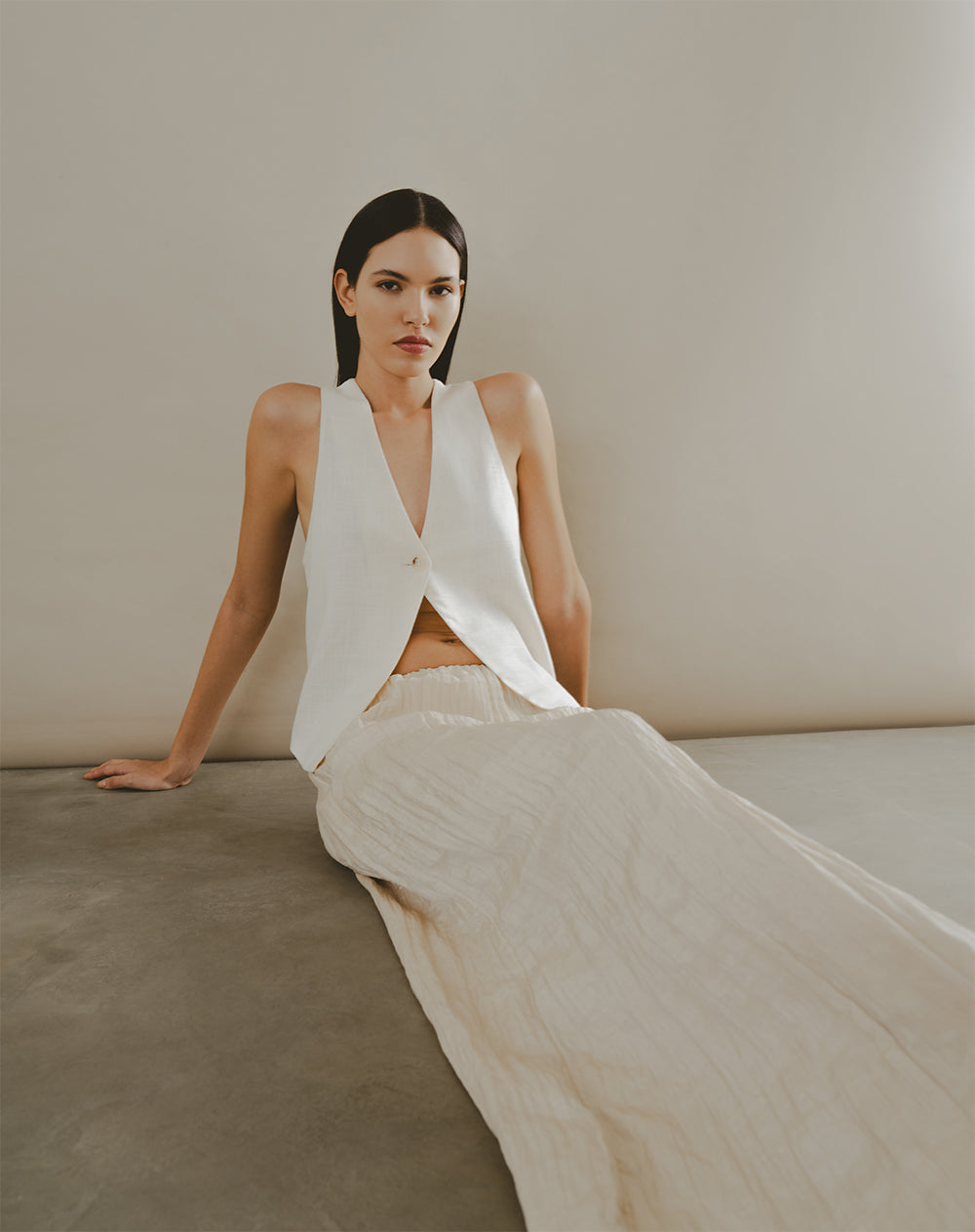 Falda madi tiro alto arena mujer