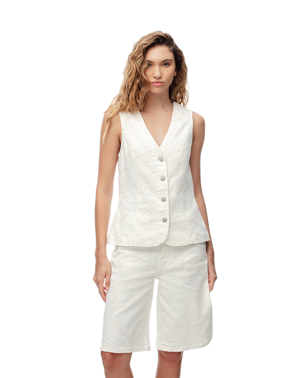 Chaqueta loose fit sin capucha en drill cruda