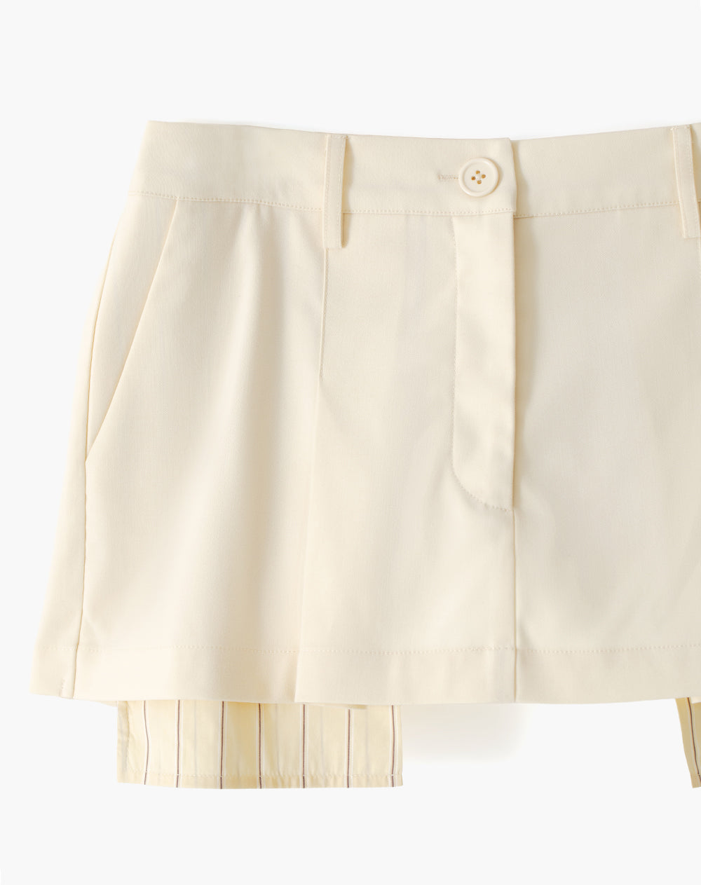 Falda corto tiro medio crema