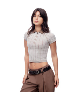 Polo slim seamless rayas mujer