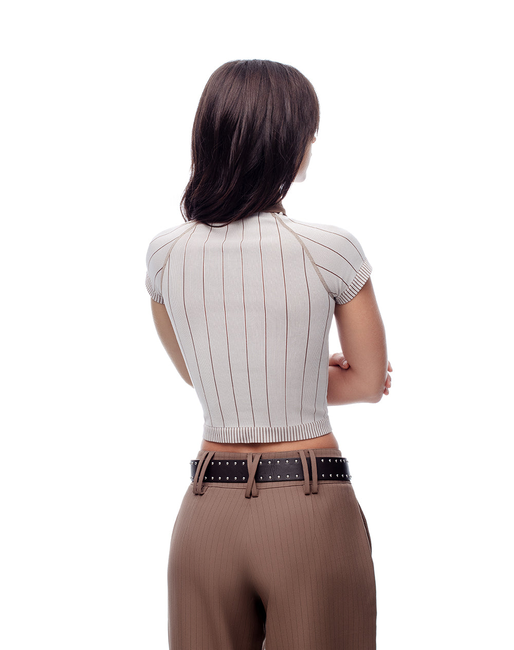 Polo fitted café mujer