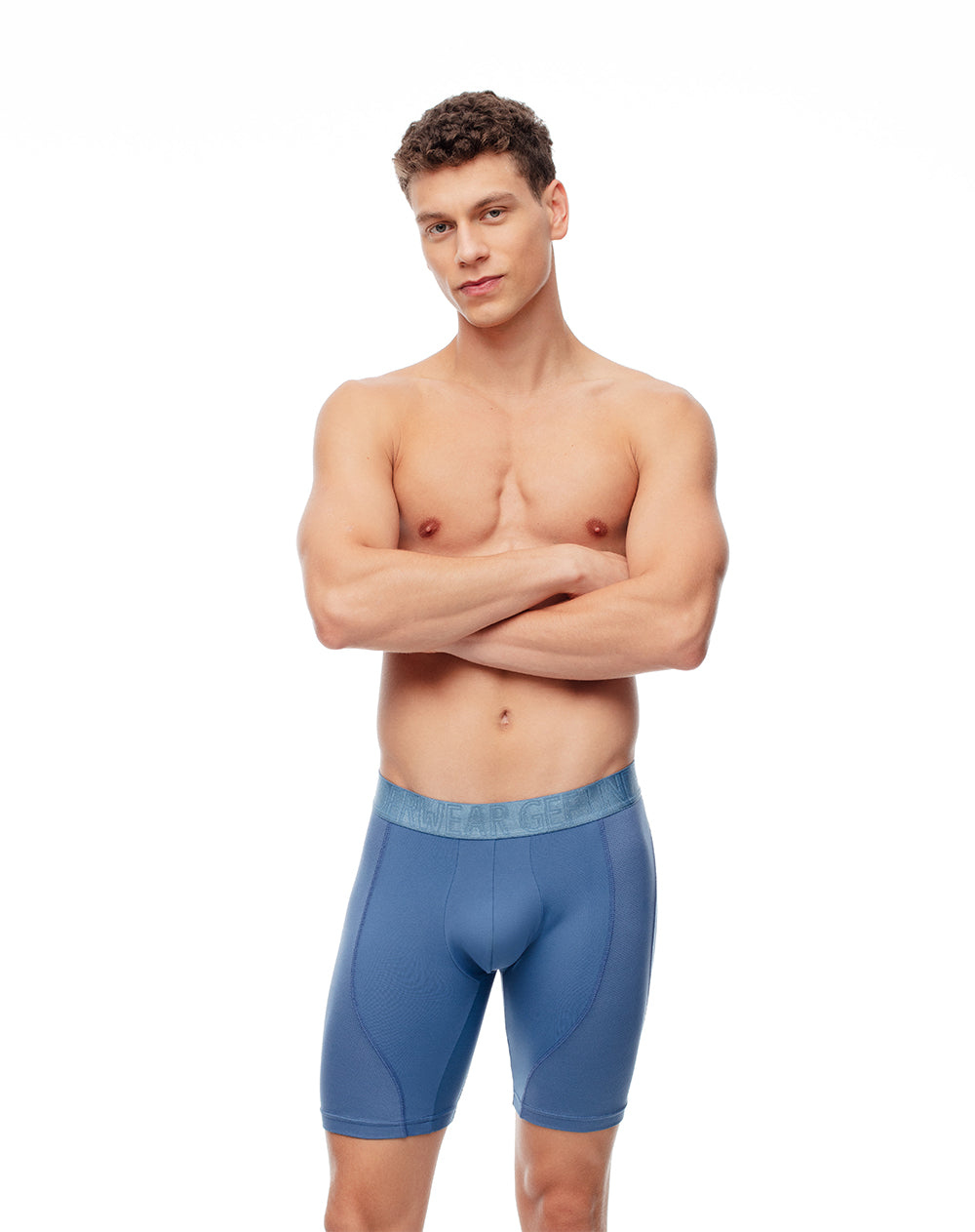 Bóxer deportivo largo control humedad azul