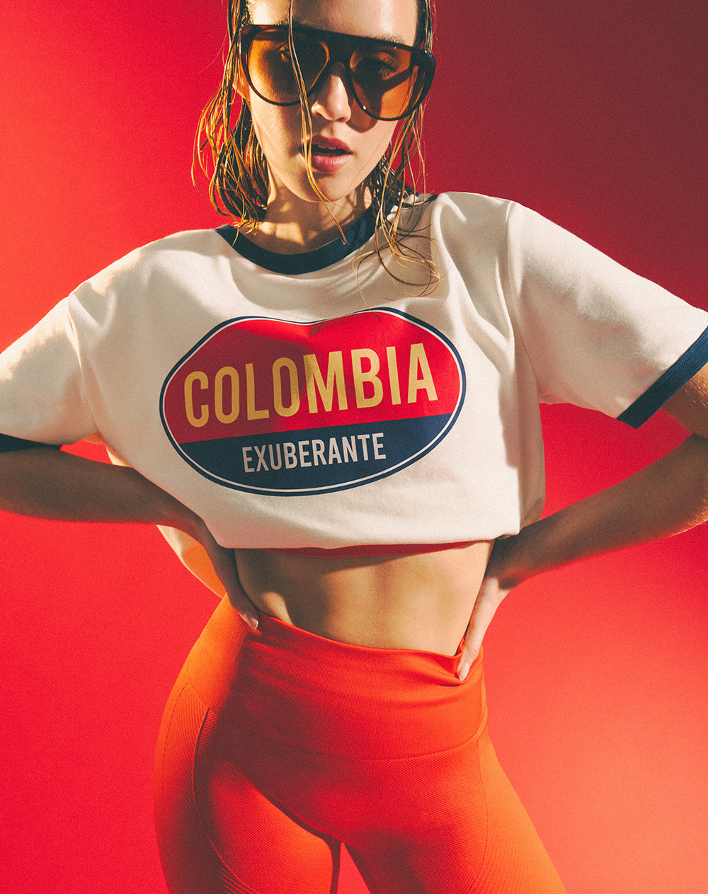 Camiseta Colombia exuberante blanca unisex