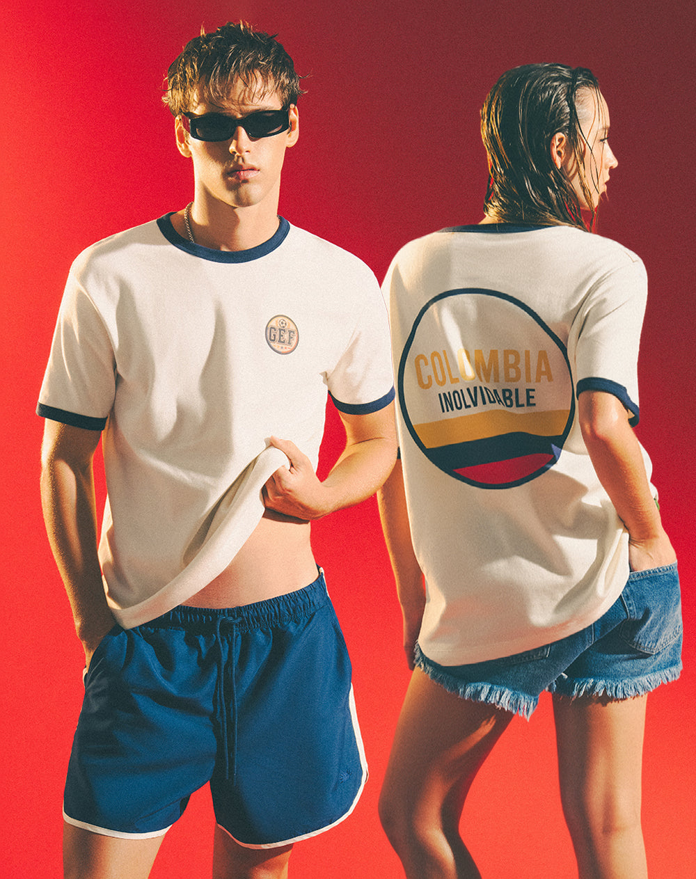 Camiseta Colombia inolvidable blanca unisex
