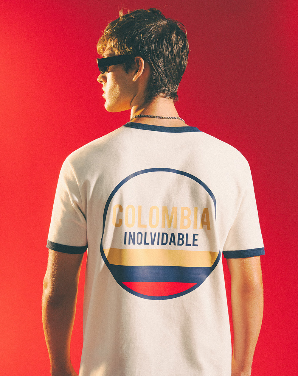 Camiseta Colombia inolvidable blanca unisex
