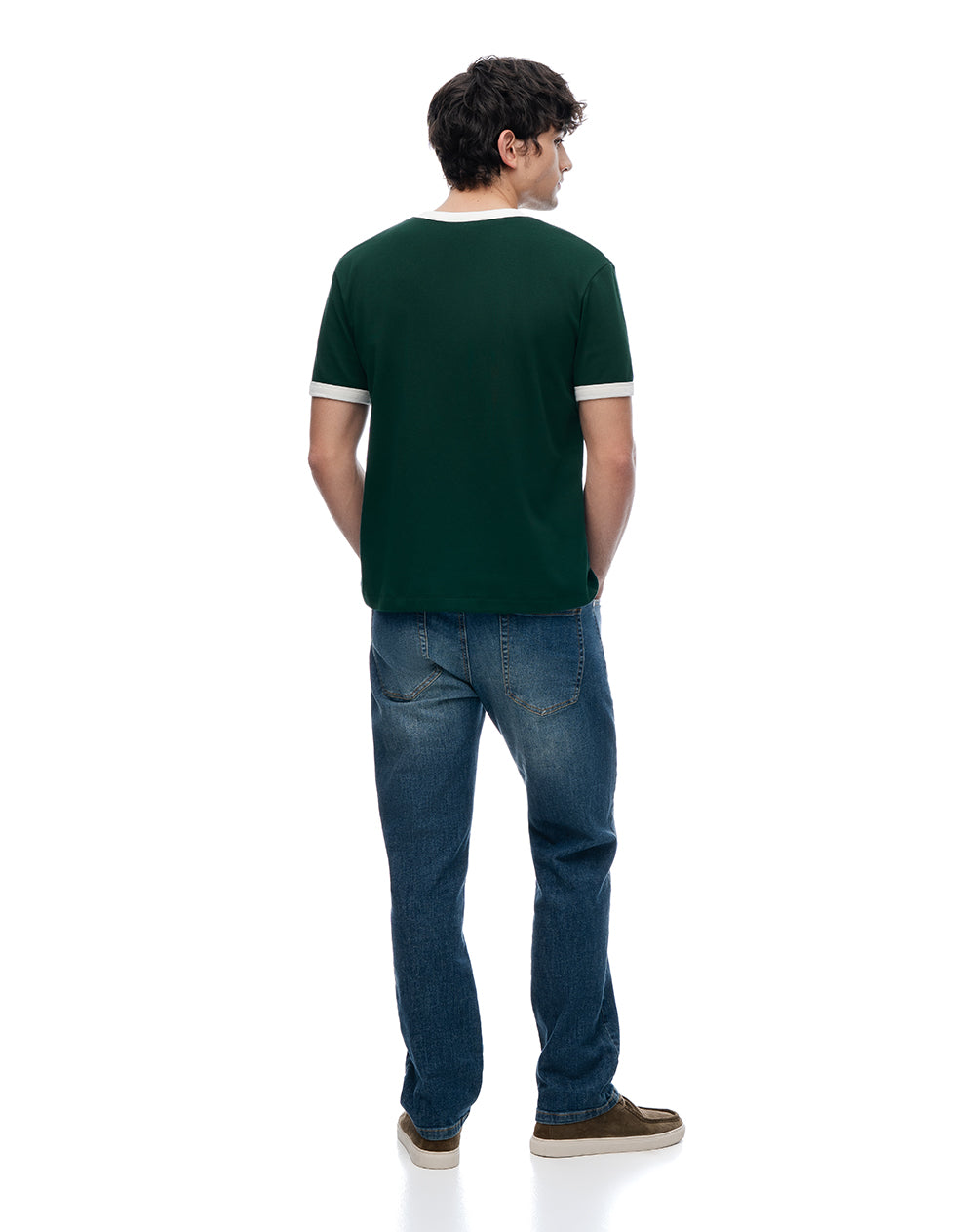 Camiseta regular verde hombre