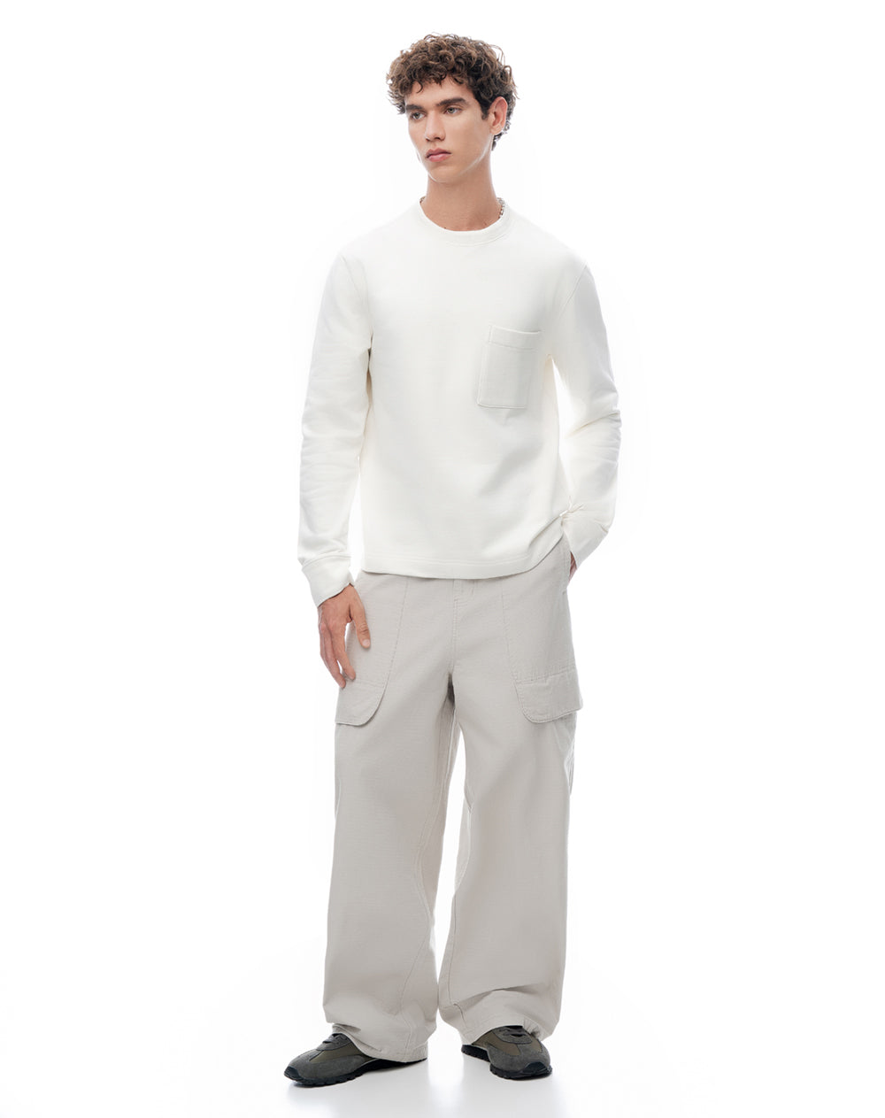 Pantalón regular tiro medio habano hombre