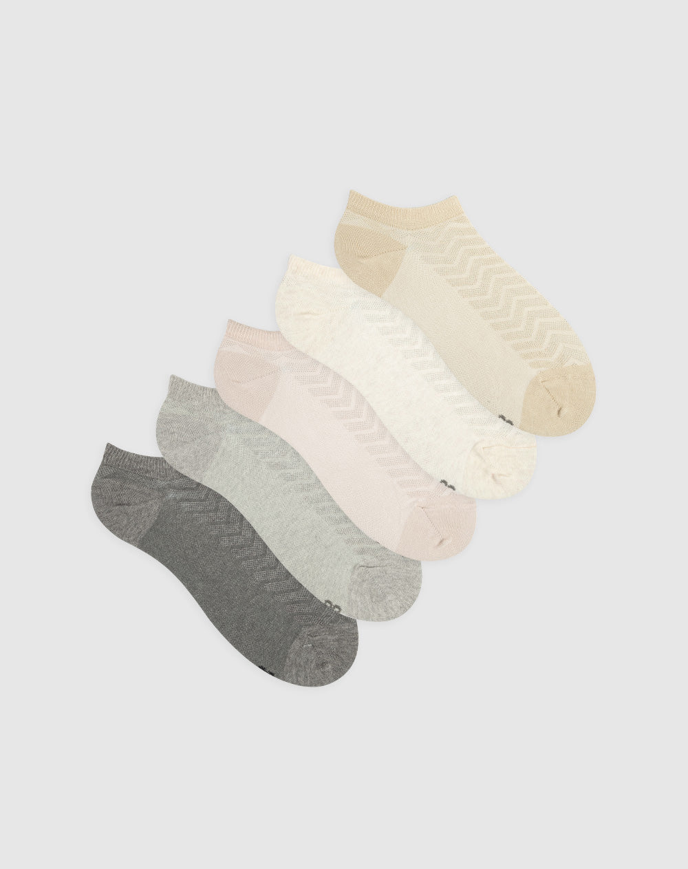 Medias mujer tobillera corta algodón pack x5 surtido