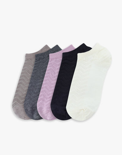 Medias mujer tobillera corta pack x5 surtido