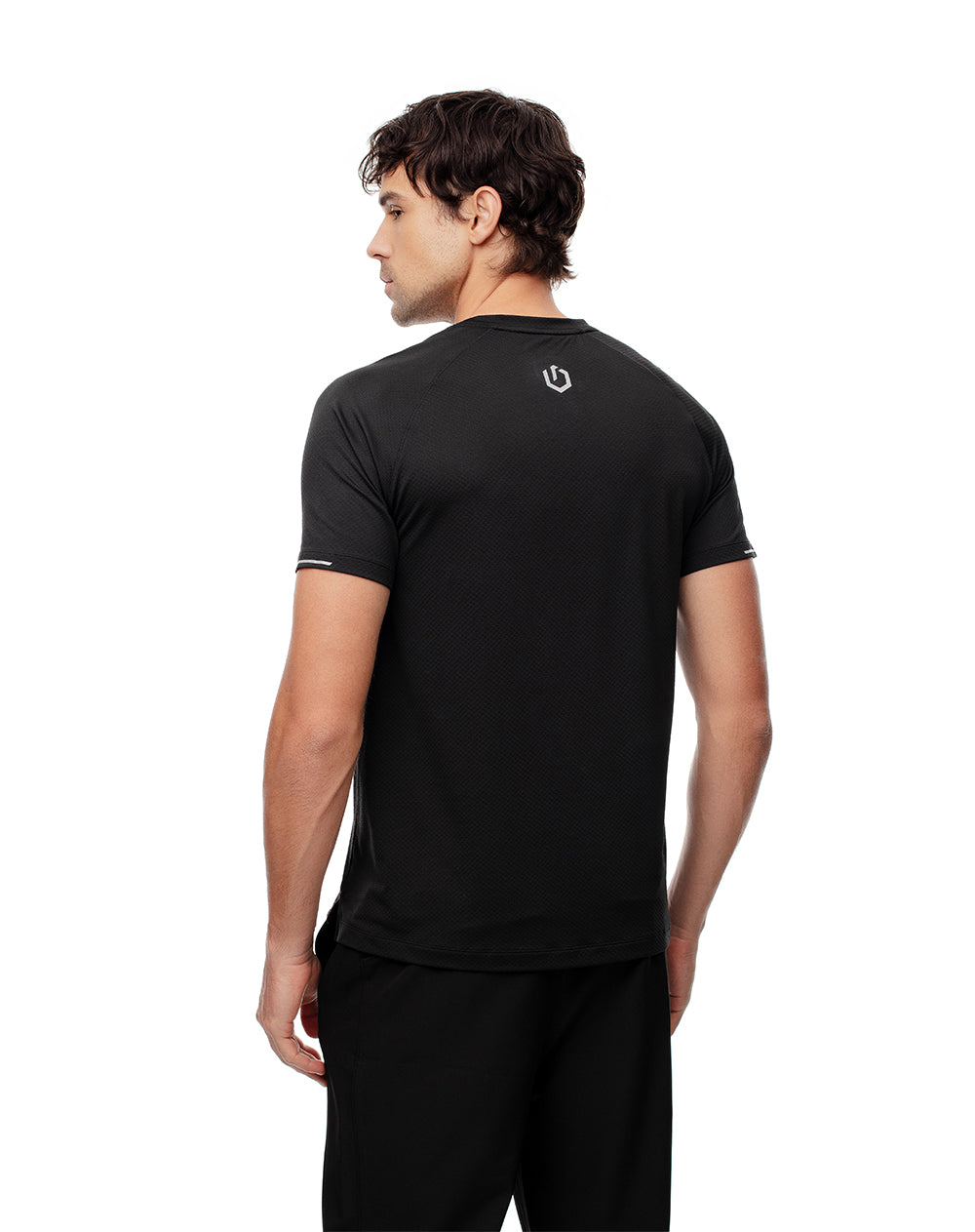 Camiseta deportiva control humedad negra hombre