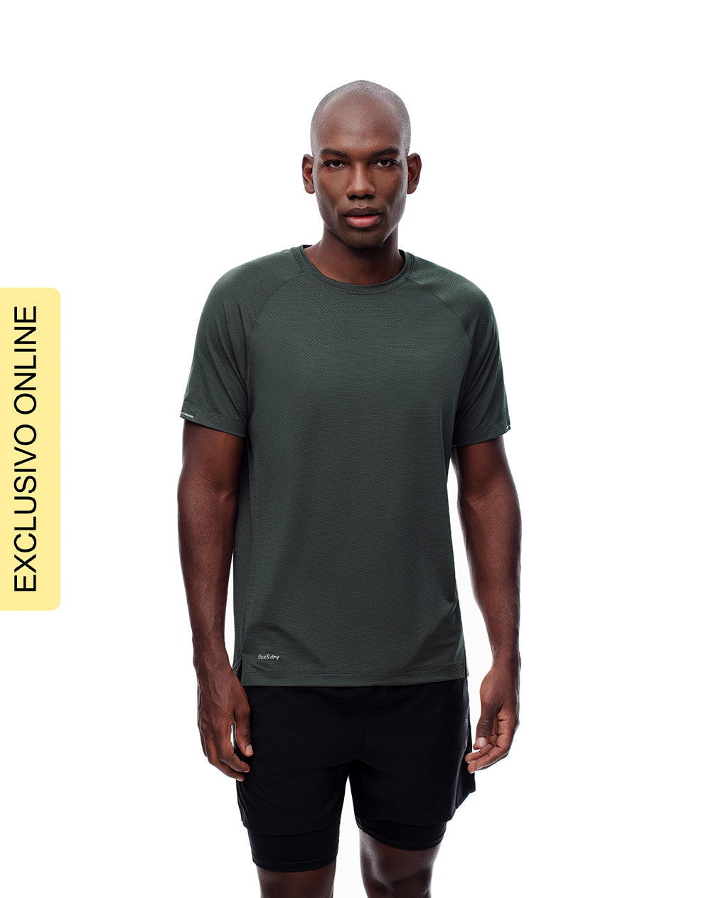 Camiseta deportiva control humedad verde hombre