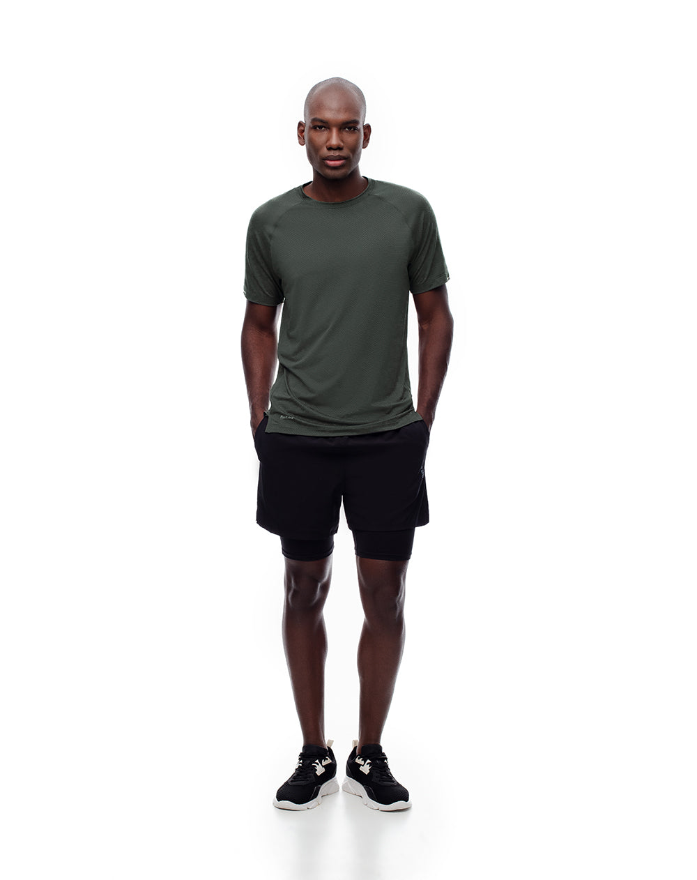 Camiseta deportiva control humedad verde hombre