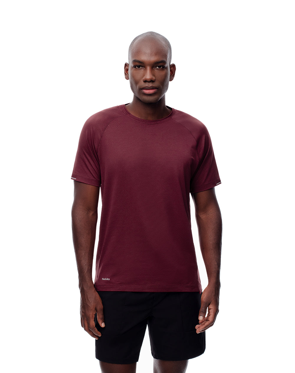 Camiseta deportiva control humedad vinotinto hombre