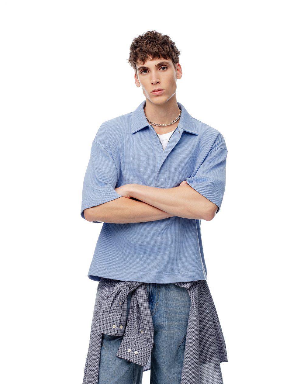 Polo oversized fit azul