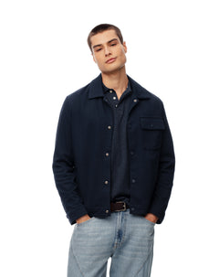 Chaqueta tipo sobrecamisa regular azul hombre