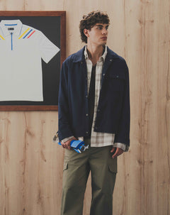 Chaqueta tipo sobrecamisa regular azul hombre