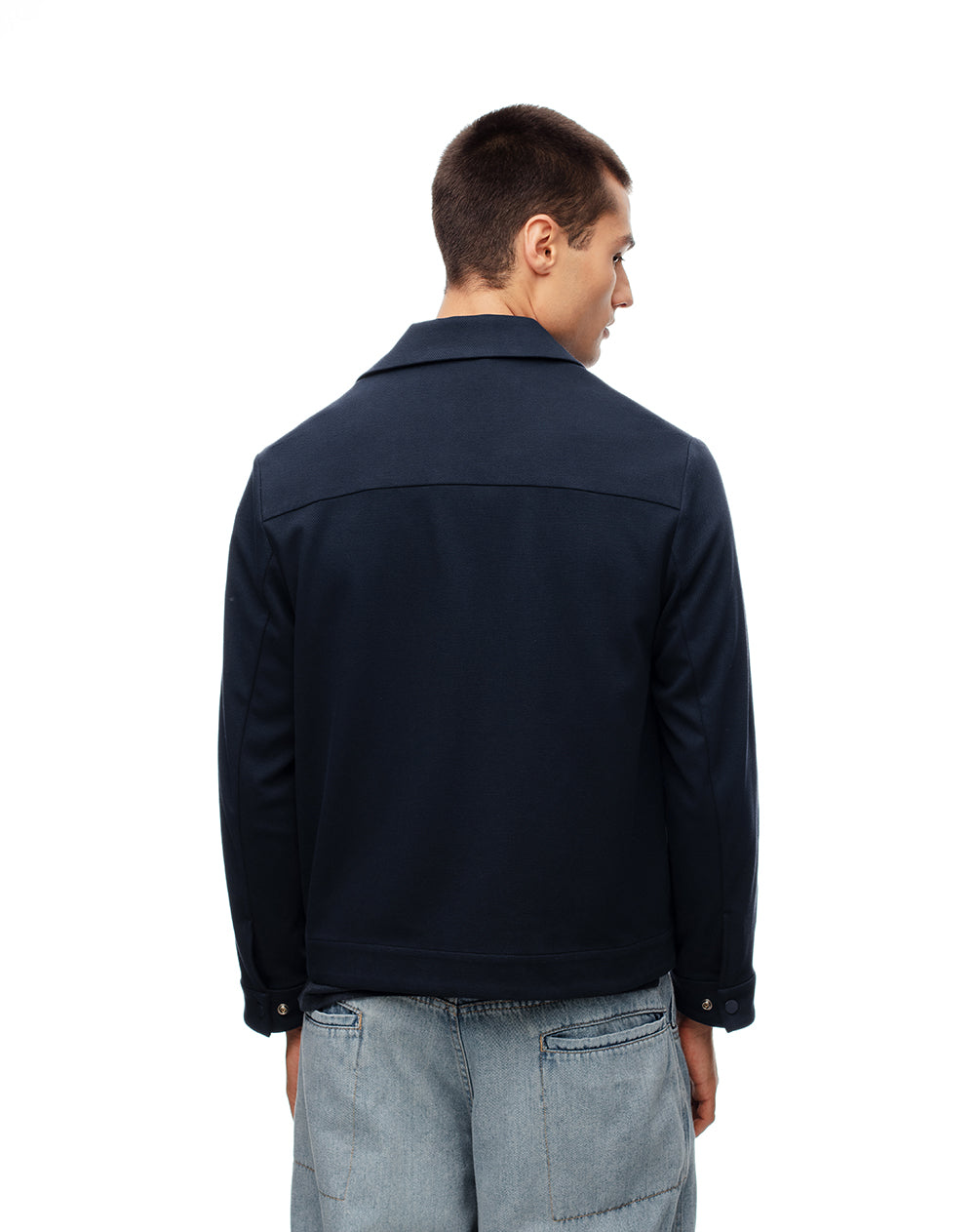 Chaqueta tipo sobrecamisa regular azul hombre