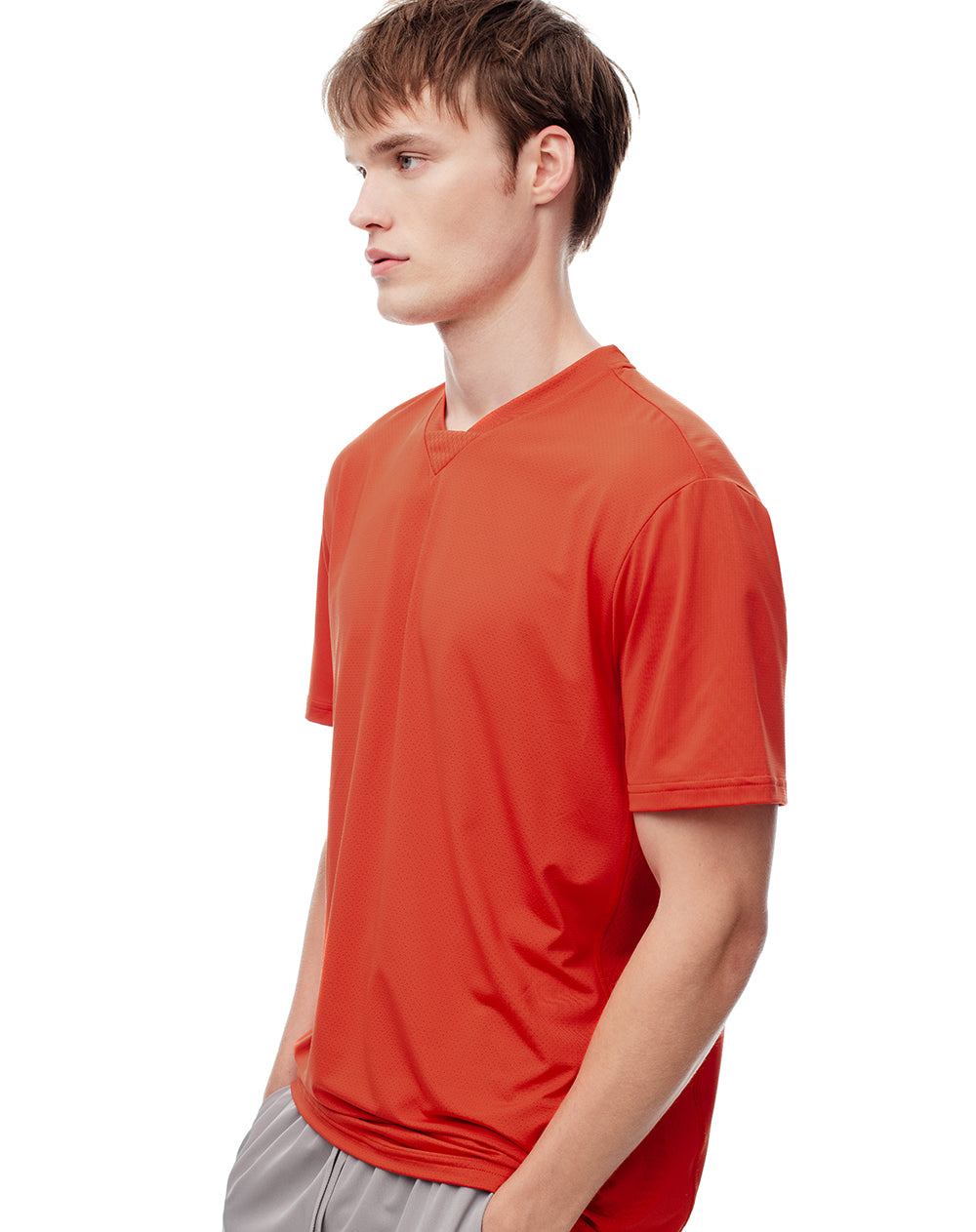 Camiseta fitted fit manga corta naranja