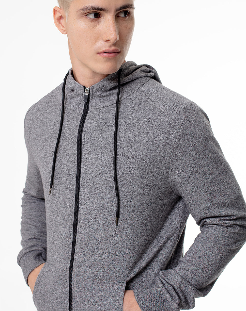 Chaqueta regular algodón gris hombre