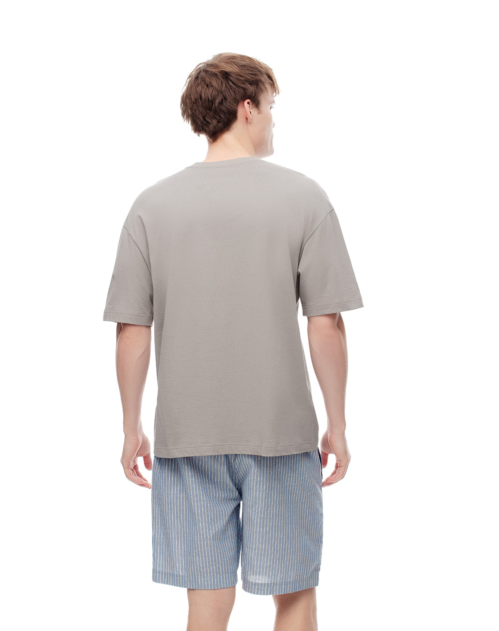 Camiseta regular algodón taupe hombre