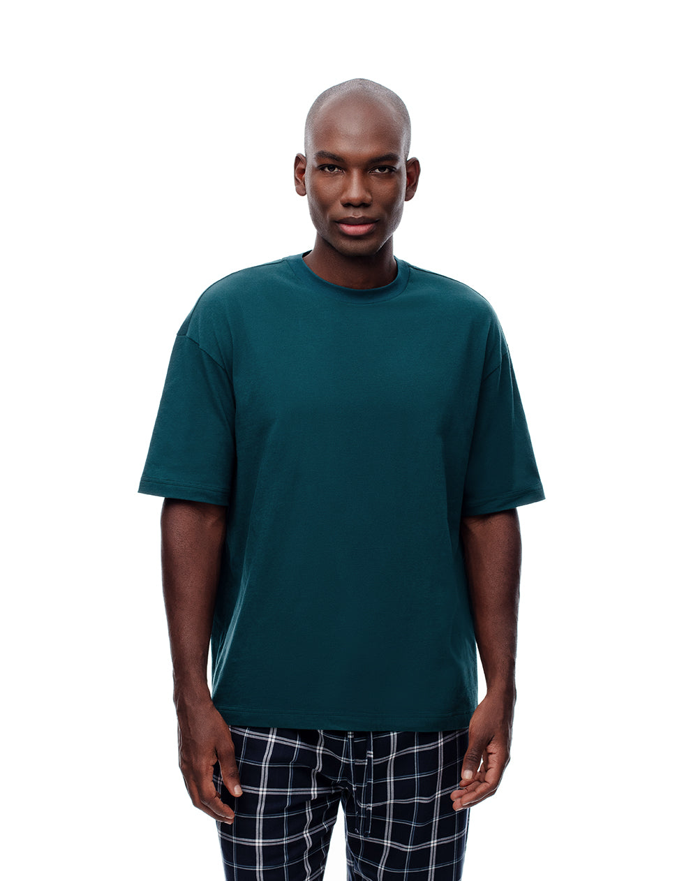 Camiseta regular algodón verde hombre