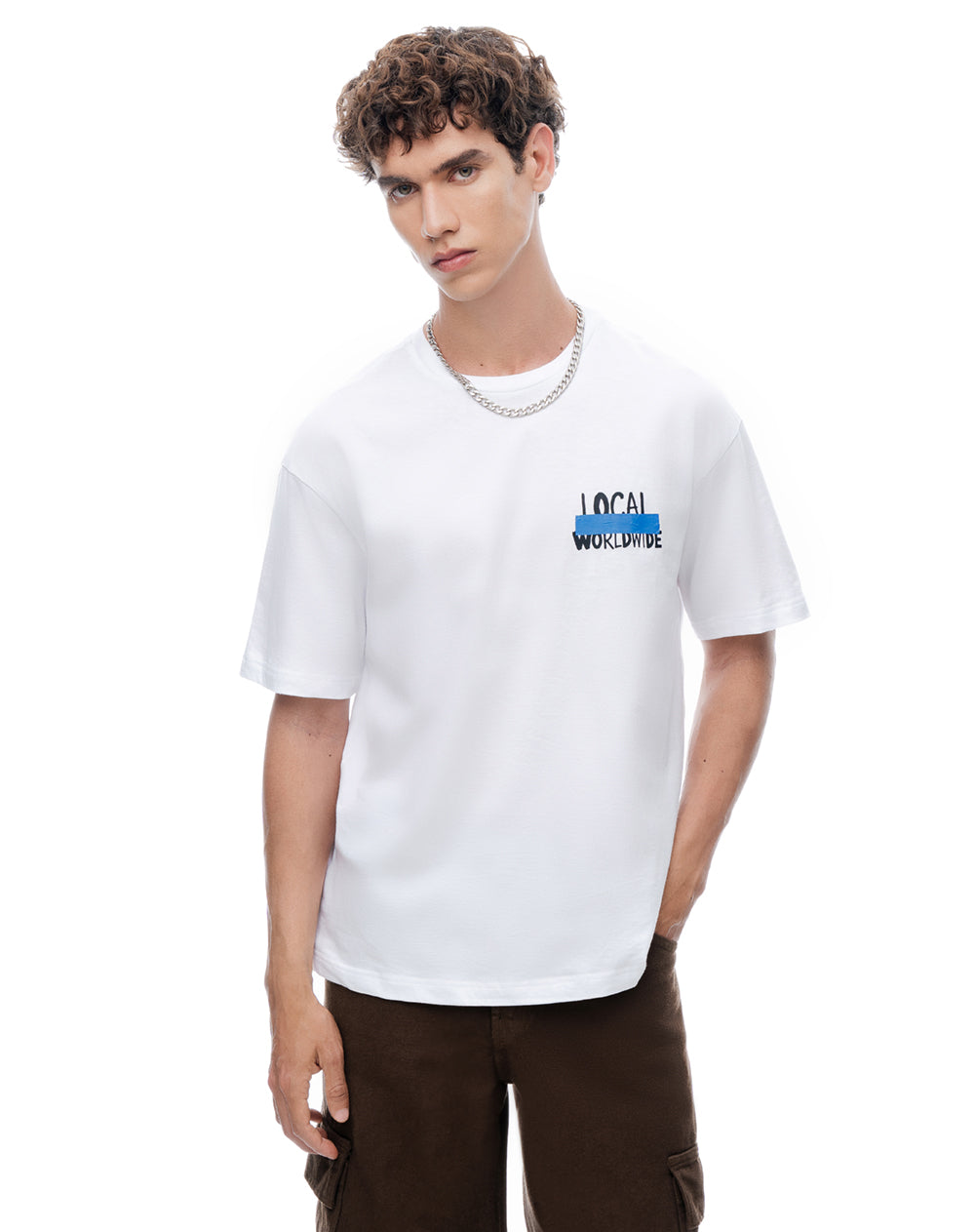 Camiseta regular manga corta blanca hombre