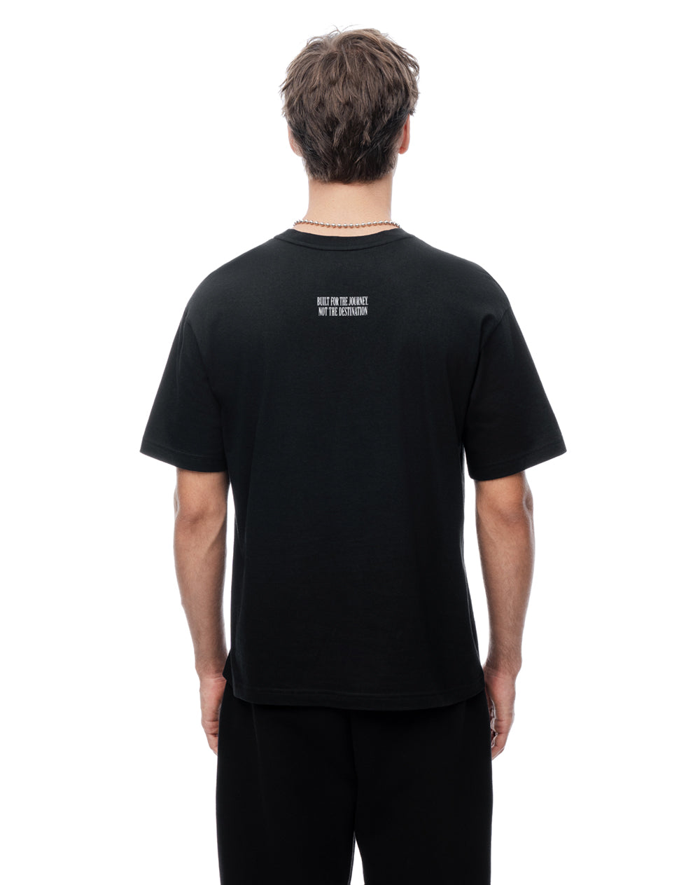 Camiseta regular manga corta negra hombre