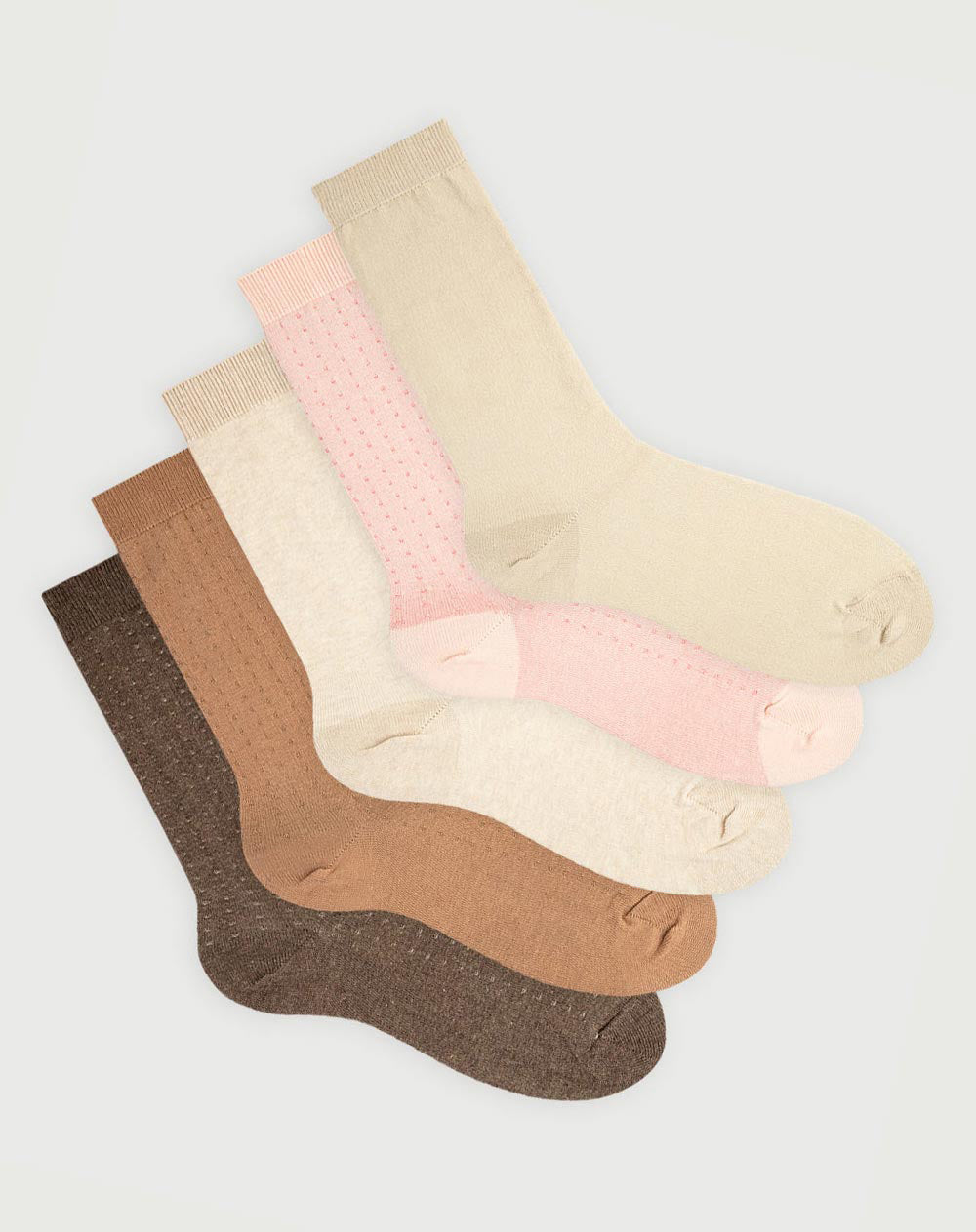 Medias mujer largas algodón pack x5 surtido