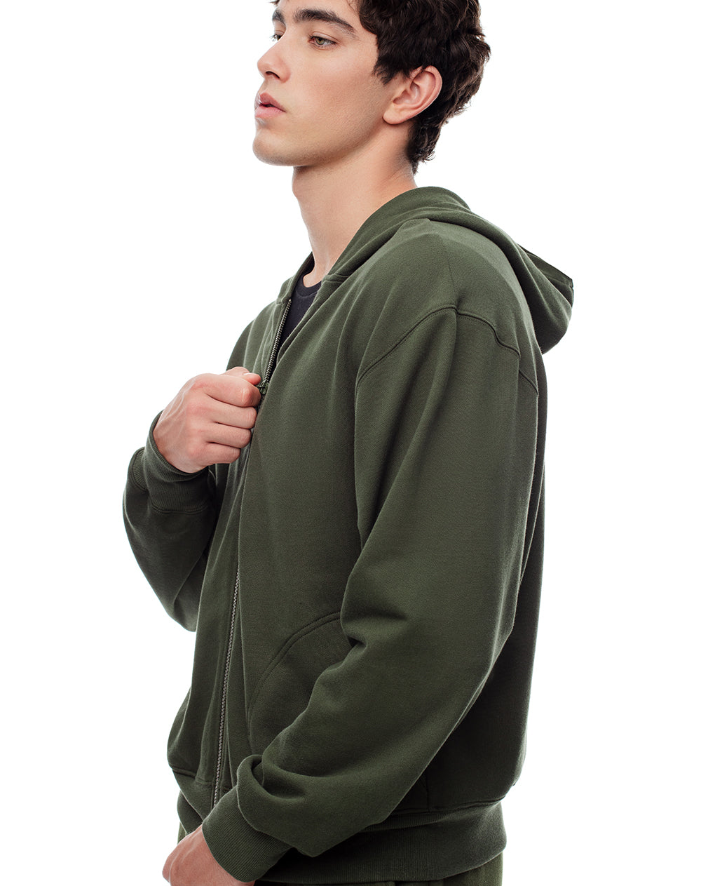 Chaqueta regular algodón verde hombre