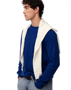 Buzo algodón tejido de punto azul hombre