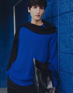 Buzo algodón tejido de punto azul hombre