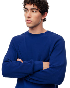 Buzo algodón tejido de punto azul hombre