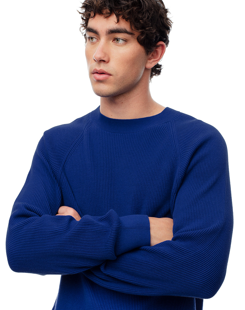 Buzo algodón tejido de punto azul hombre