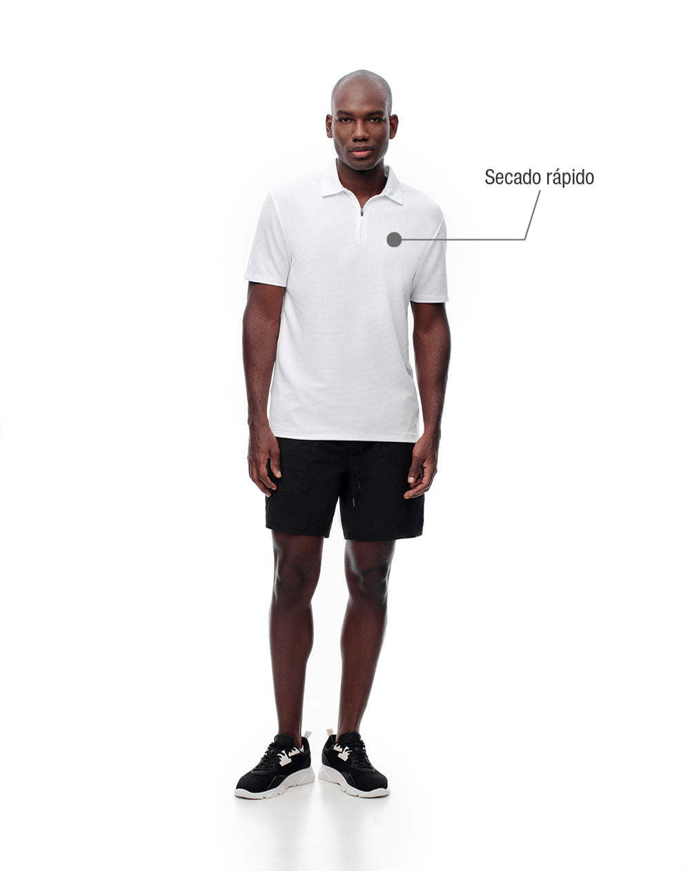 Polo deportiva secado rápido blanca hombre