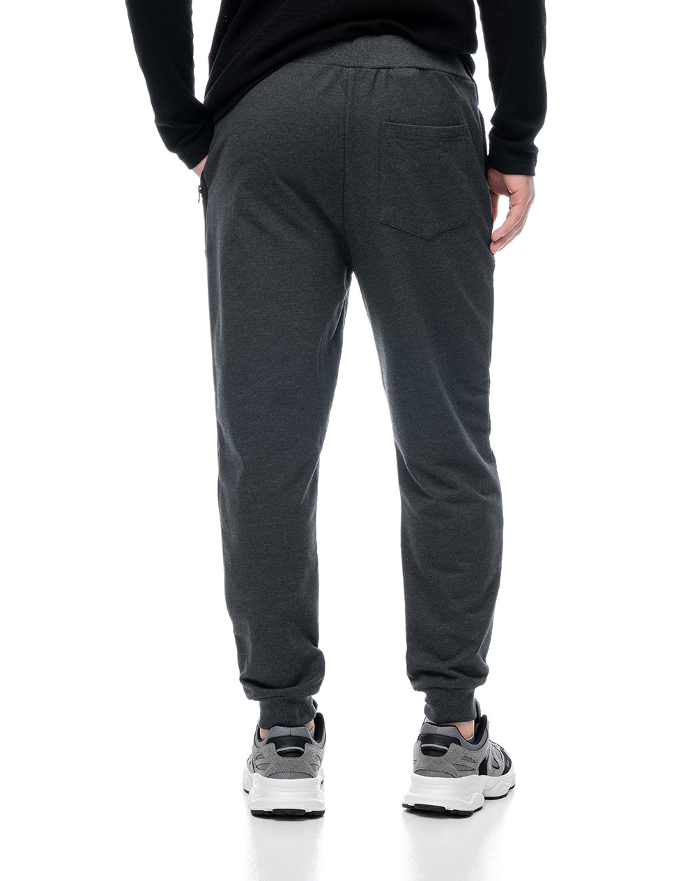 Jogger relaxed fit tiro medio gris jaspe