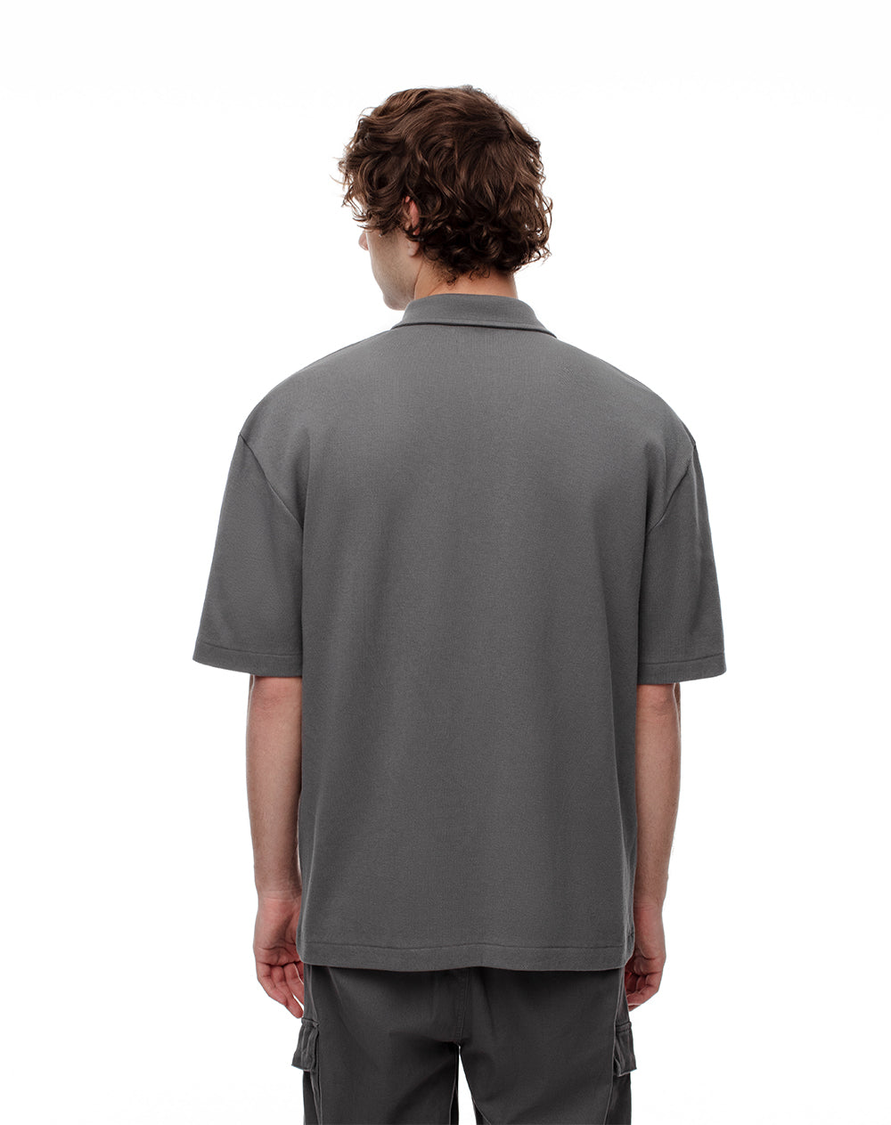 Polo regular algodón gris hombre